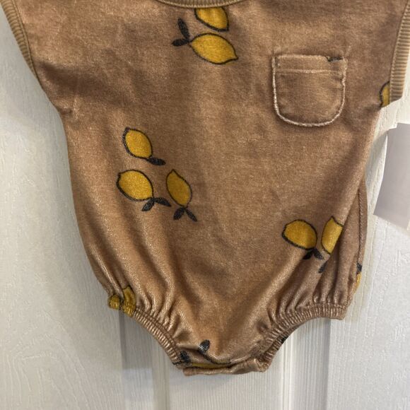 NWT Grayson Mini Bubble Romper Lemon Fruit Neutral 0-3M NEW Baby Girls Summer - Picture 3 of 13